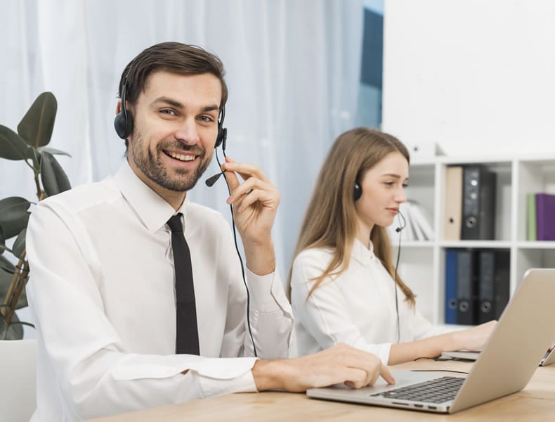 2 Support customer care representatives on the phone delivering friendly support services